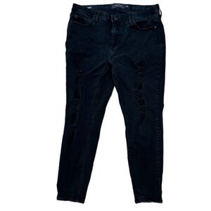 Torrid Sky High Skinny Black Distressed Jean